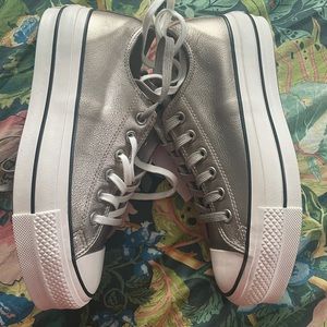 NWT Converse All-Star low metallic platform, 7